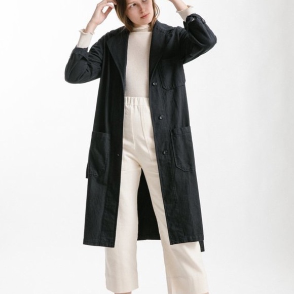 First Rite Green  herringbone utility Shop Coat - Picture 2 of 16